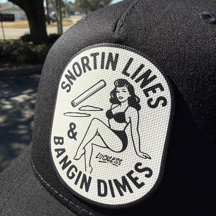 Lines and Dimes Canvas Patch Trucker