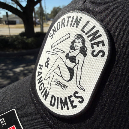 Lines and Dimes Canvas Patch Trucker