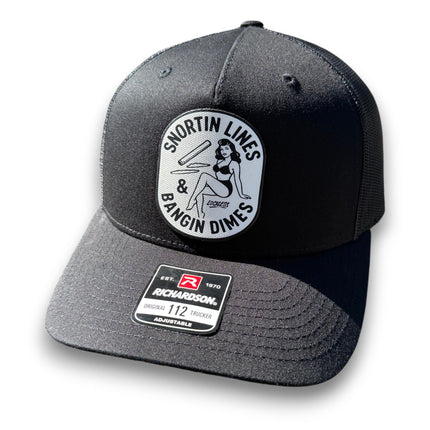 Lines and Dimes Canvas Patch Trucker