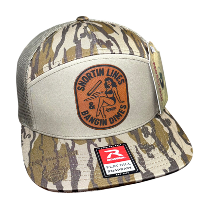 Lines and Dimes | Rawhide Leather Patch Hat Mossy Oak Camo