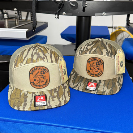 Lines and Dimes | Rawhide Leather Patch Hat Mossy Oak Camo