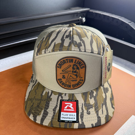 Lines and Dimes | Rawhide Leather Patch Hat Mossy Oak Camo
