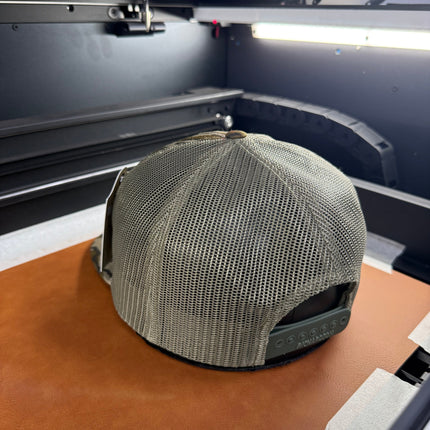 Lines and Dimes | Rawhide Leather Patch Hat Mossy Oak Camo