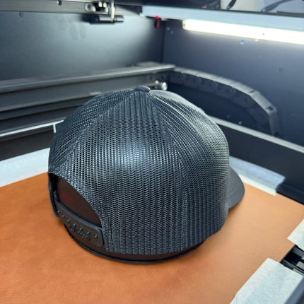 Lines and Dimes | Rawhide Leather Patch Hat Black