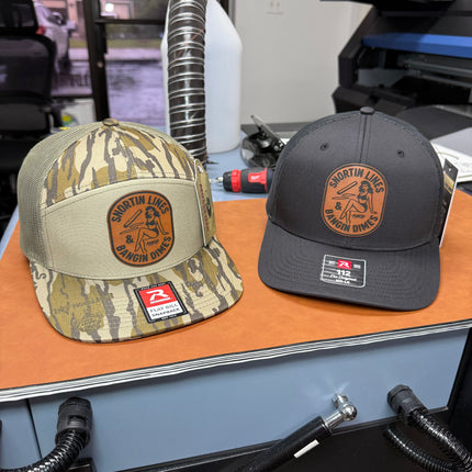 Lines and Dimes | Rawhide Leather Patch Hat Black