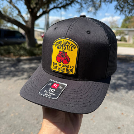Love To See Her Box Canvas Patch Trucker