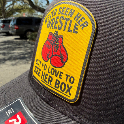 Love To See Her Box Canvas Patch Trucker