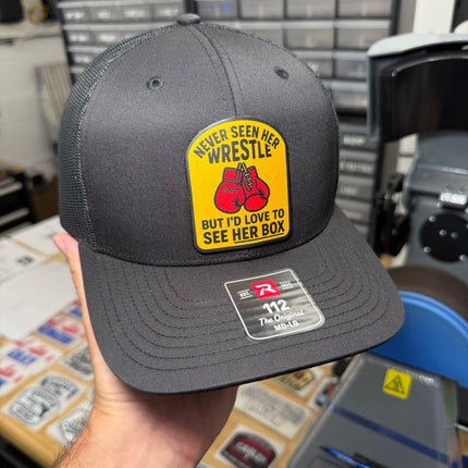 Love To See Her Box Canvas Patch Trucker