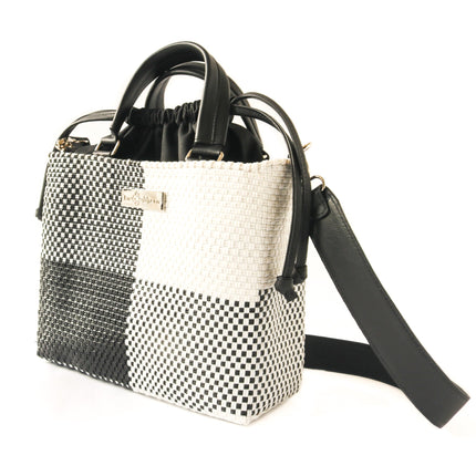 Lucy Medium Woven Crossbody Drawstring Bag