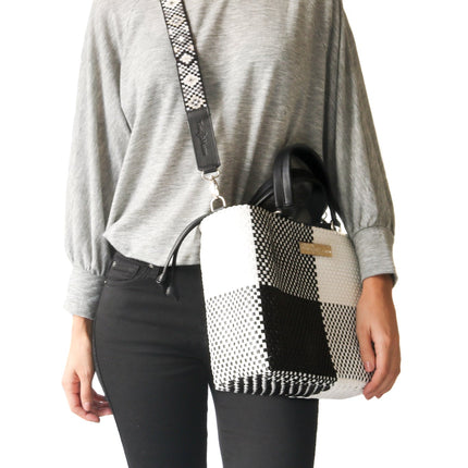 Lucy Medium Woven Crossbody Drawstring Bag