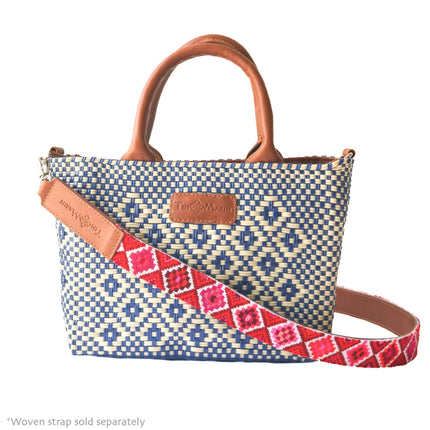 Mixte Small Woven Crossbody Bag - Tan Leather