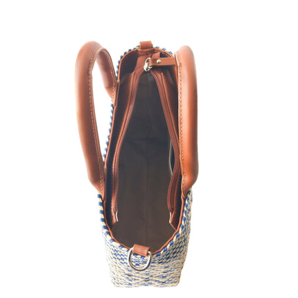 Mixte Small Woven Crossbody Bag - Tan Leather