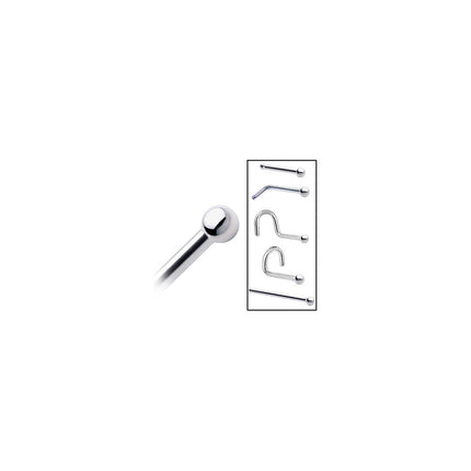 Platinum 1.5mm Ball Nose Ring