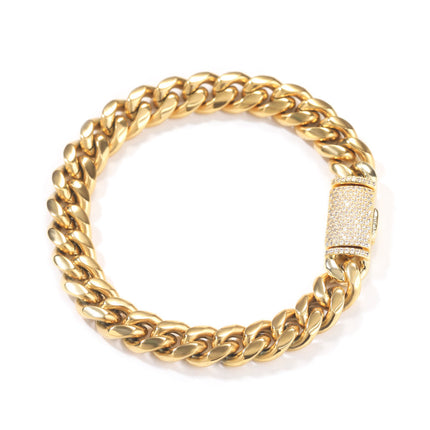 Hip-hop zircon stainless steel zircon necklace