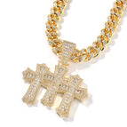 Gold pendant + 12mm Cuban chain (set) / 16inch