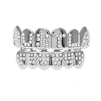 Silver, set (HUSTLA + 46 diamonds for upper teeth)