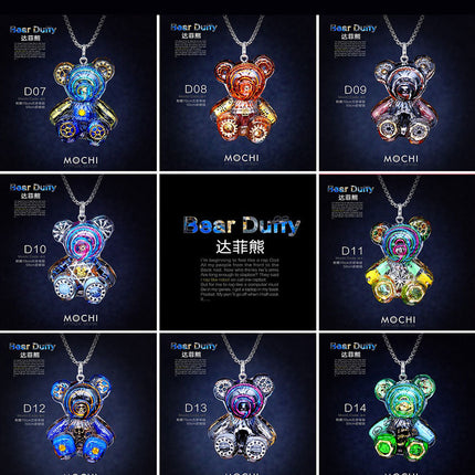 Creative Cyberpunk Duffy Bear Couple Necklace Sweatshirt Pendant