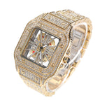 Gold hollow square watch