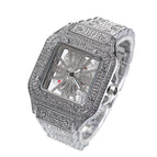 Silver hollow square watch