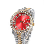 Red dial, two-color strap