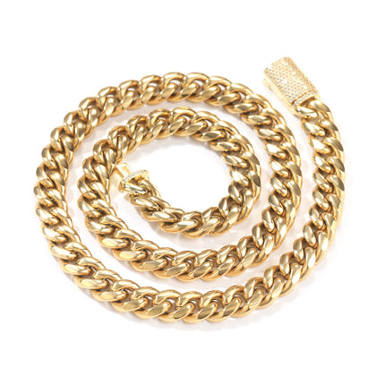 Hip-hop zircon stainless steel zircon necklace