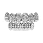 Silver set (upper teeth playing cards + lower teeth 28 diamonds)