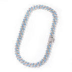 (13Mm wide) silver blue / 7Inch bracelet (about 18cm in length)