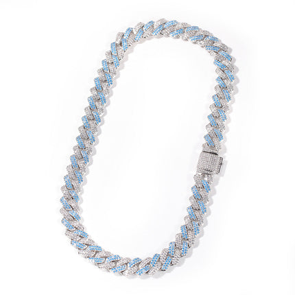 Hip-hop bar-style Cuban zircon-encrusted necklace