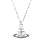 White peach heart necklace / 18K