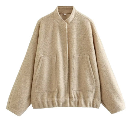 Stand-up collar plain coat