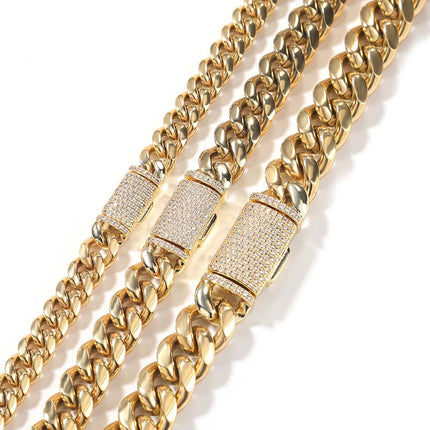 Hip-hop zircon stainless steel zircon necklace
