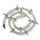 (Zircon) Green dripping oil / Necklace 18 inches (length 45cm)