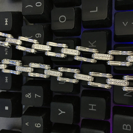 Hip Hop Rhinestone 5mm Bicycle Chain Necklace