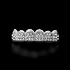 Silver upper teeth (6 teeth and 8 diamonds)