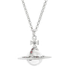 Silver Saturn Necklace / 18K