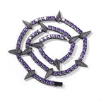 (Zircon) Gun Black Purple Diamond / Necklace 18 inches (length 45cm)
