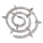(Zircon) Silver with diamonds / Necklace 18 inches (length 45cm)