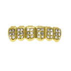 Golden lower teeth (square and round mixed diamonds)