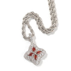 Silver pomegranate red + 3mm24inch twist chain