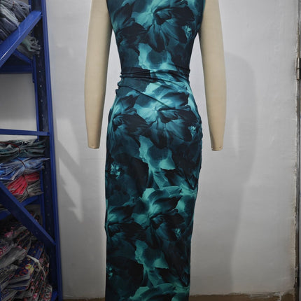 2024 Spring and Summer Tie-Dye Temperament Slim Sleeveless Dress