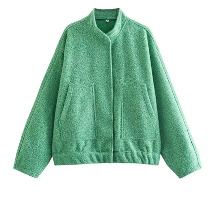 Stand-up collar plain coat