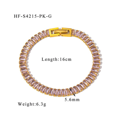Stainless steel color zircon tennis chain