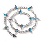 (Zircon) Blue dripping oil / Necklace 18 inches (length 45cm)