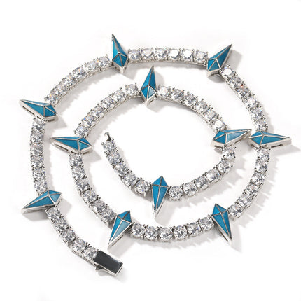 Hip-hop Black Panther zircon tennis chain