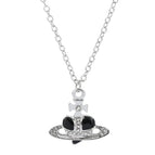 Black peach heart necklace / 18K