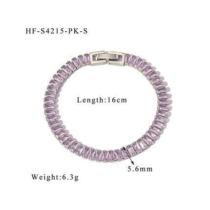 Stainless steel color zircon tennis chain