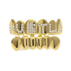 Gold set (upper teeth HUSTLA + lower teeth smooth surface)