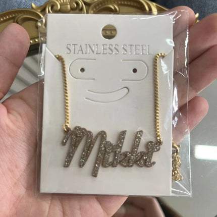 Custom Color Sticker Name Necklace Pendant