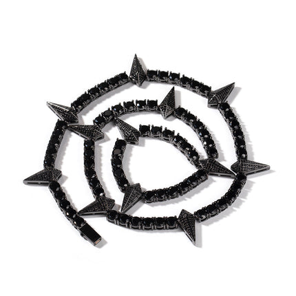 Hip-hop Black Panther zircon tennis chain