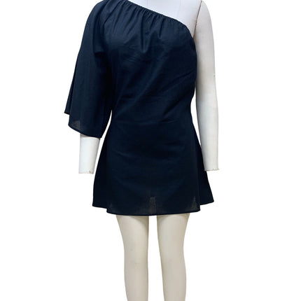 2023 Loose Slim Slanted Shoulder Short Dress